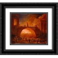 thumbnail image 1 of Hubert Robert 2x Matted 24x20 Black Ornate Framed Art Print 'The Fire of Rome, 18 July 64 AD', 1 of 2