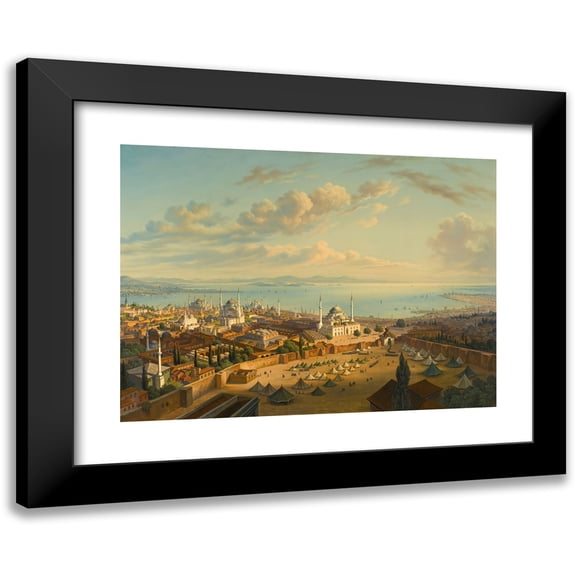 Hubert Sattler 14x11 Black Modern Framed Museum Art Print Titled - Constantinople from the Fire Tower of Beyazit