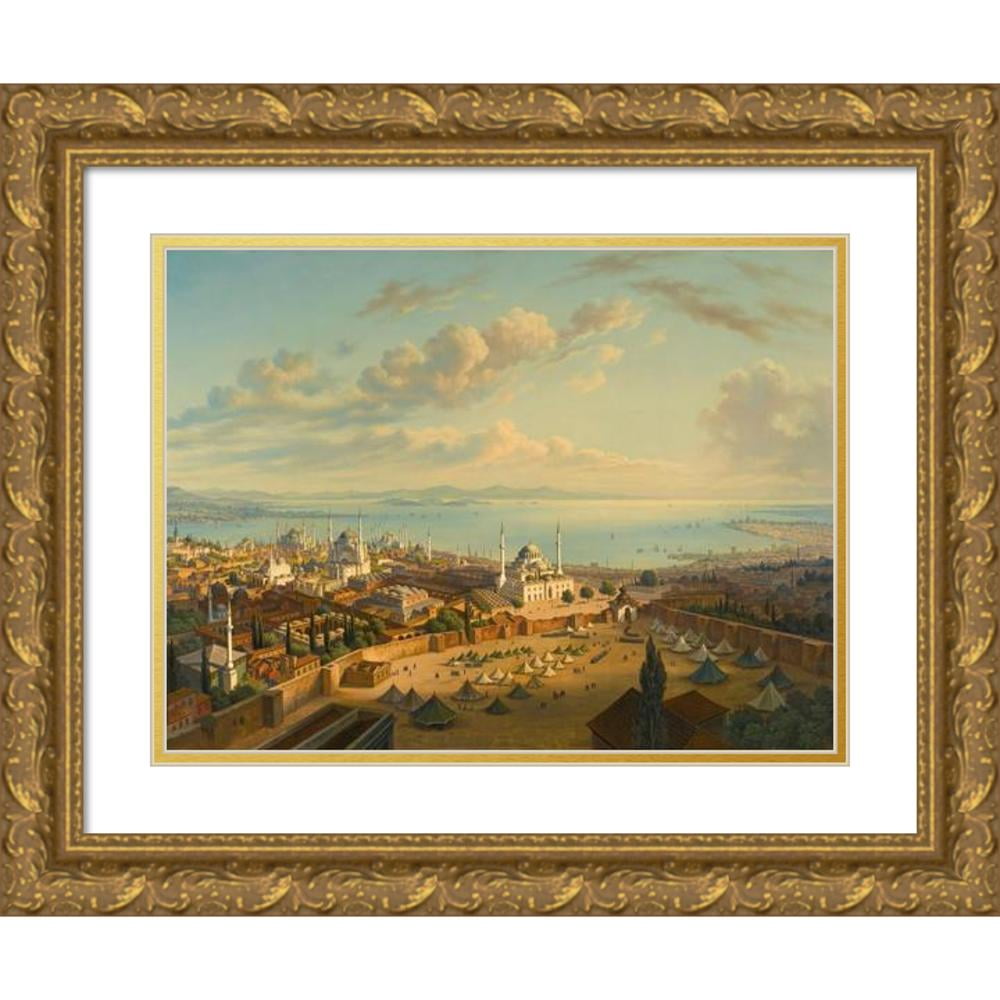 Hubert Sattler 14x11 Gold Ornate Wood Frame and Double Matted Museum ...