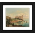 thumbnail image 1 of Hubert Sattler 14x12 Black Ornate Wood Framed Double Matted Museum Art Print Titled: View of Miramare Castle Near Trieste, 1 of 5