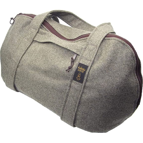 Hubertus Classic German Leisure Bag Stone Gray, Superior 100% Organic Loden Wool, 20.5 X 10 X 12.5