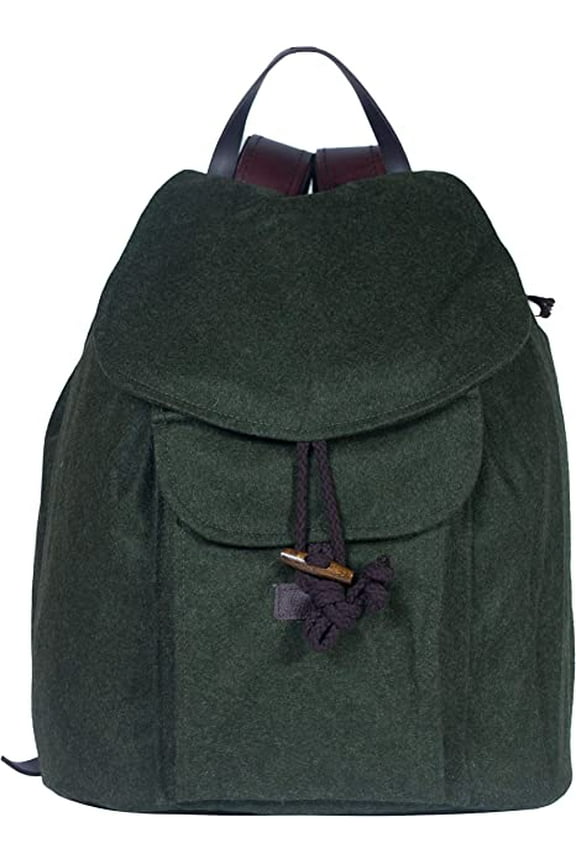 Hubertus Classic German Narrow High 30L Backpack Green, Superior 100% Organic Loden Wool, 16 X 14 X 8