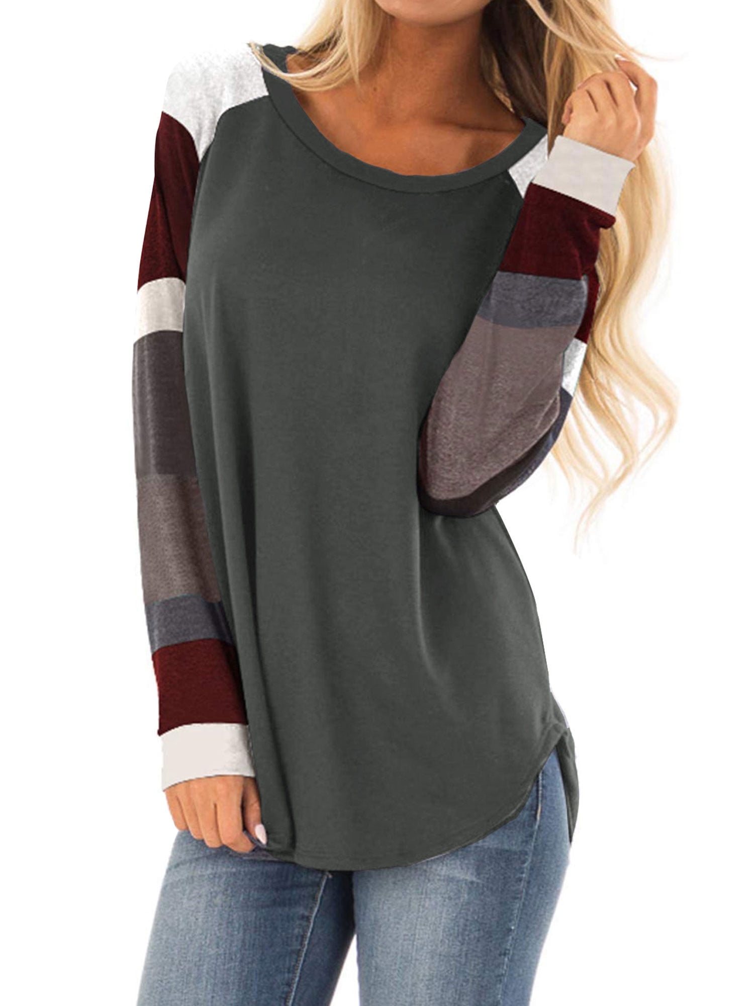 Hubery-Women-Striped-Long-