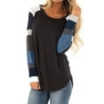 thumbnail image 1 of Hubery Women Striped Long Sleeve Tunic Tshirt, 1 of 5