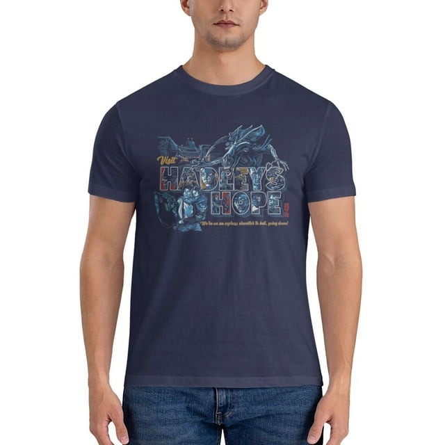 Hubgo Men'S Customized Visit Hadley'S Hope Crew Neck Tee T-Shirts Navy Blue Tops