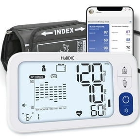 HubiCare Automatic Blood Pressure Monitor, Potable Digital BP Measuring Machine for Home Use, Adjustable Large Cuff, 3 User Mode, Bluetooh Connection & Save Data in APP for iOS & Android