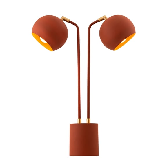 Hubli Iron and Brass Red Table Lamp by TOV Furniture