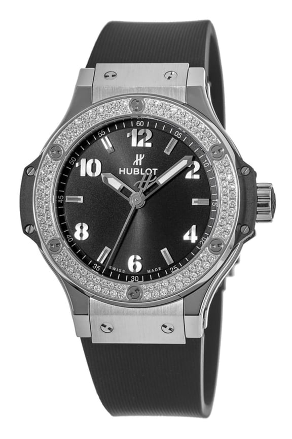 Big Bang 38mm Black Dial Diamond Bezel Rubber Strap Men's Watch 361.SX.1270.RX.1104