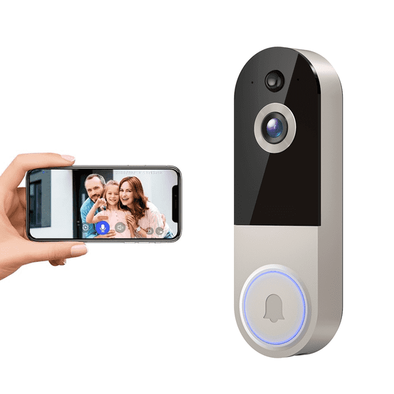 Hubposh 1080p Wireless Wi-Fi Video Doorbell Camera with Night Vision, Two-Way Audio, AI Motion Detection and Cloud Storage, Wi-Fi (Receiver Not Included)