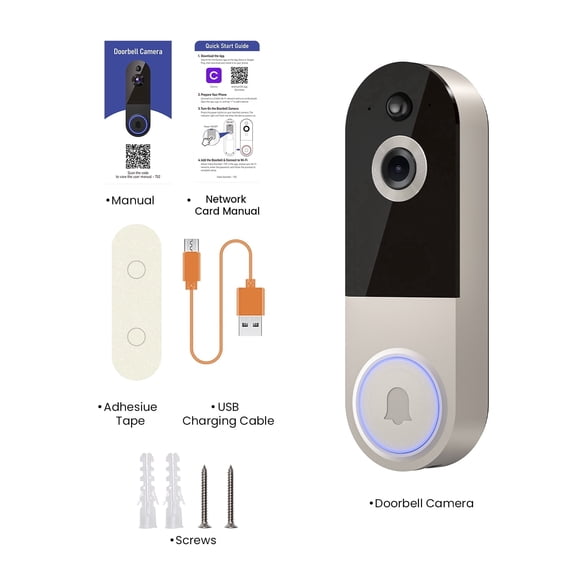 Hubposh 1pc 1080p Wireless Wi-Fi Video Doorbell Camera with Night Vision, Two-Way Audio & Cloud Storage, Wi-Fi (Receiver Not Included)