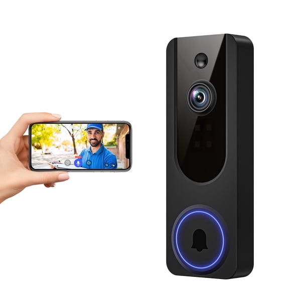 Hubposh Secure Your Front Door: Smart Video Doorbell with Cloud Storage & Real-Time Mobile Alerts (Receiver Not Included)