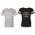 thumbnail image 1 of Hubs Dad Mama Boss Matching Couple Cotton Jerseys (Men Heather / Women Black) (Men S / Women L), 1 of 3