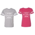 thumbnail image 1 of Hubs Dad Mama Boss Matching Couple Cotton Jerseys (Men Heather / Women Pink) (Men XL / Women XL), 1 of 3