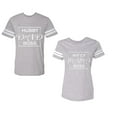 thumbnail image 1 of Hubs Dad Mama Boss Unisex Couple Matching Cotton Jersey style T-Shirt Contrasting stripes on sleeves (Men Heather / Women Heather) (Men XL / Women L), 1 of 3