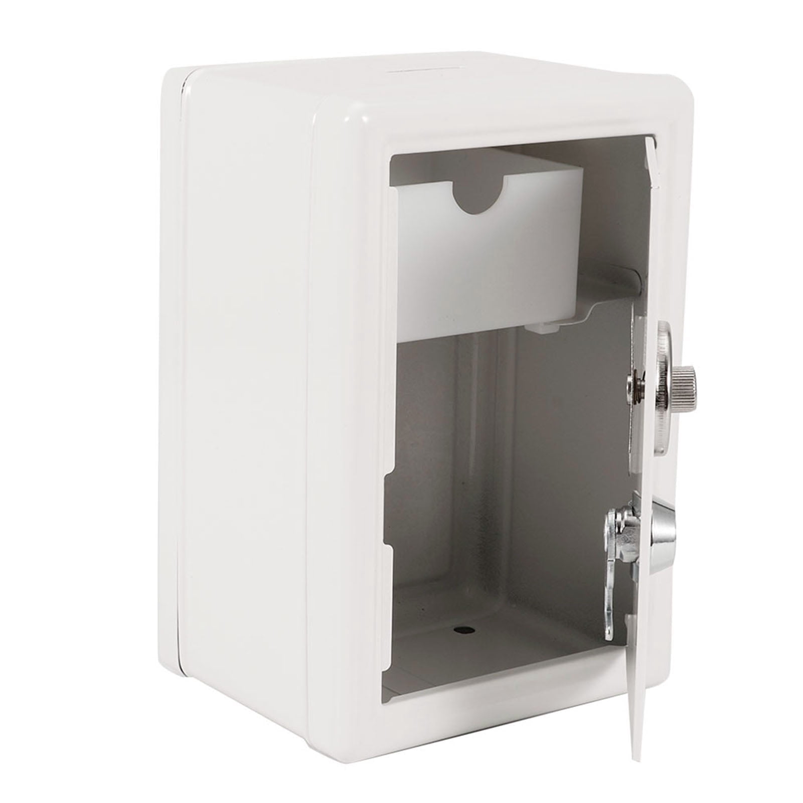 Hucha Duradera para nios, Juguete de Aprendizaje, Caja de Dinero, contrasea, Monedas en Efectivo, Ahorro, Caja Fuerte, Regalo de Estilo con 2 Llaves(Blanco)