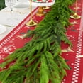 thumbnail image 1 of Huchen 6 Ft Christmas Norfolk Pine Garland- Dense Real Touch Pine Garland Ornament- Realistic Artificial Pine Greenery Garlands for Christmas Holiday Mantle Fireplace Table Home Decor, 1 of 8