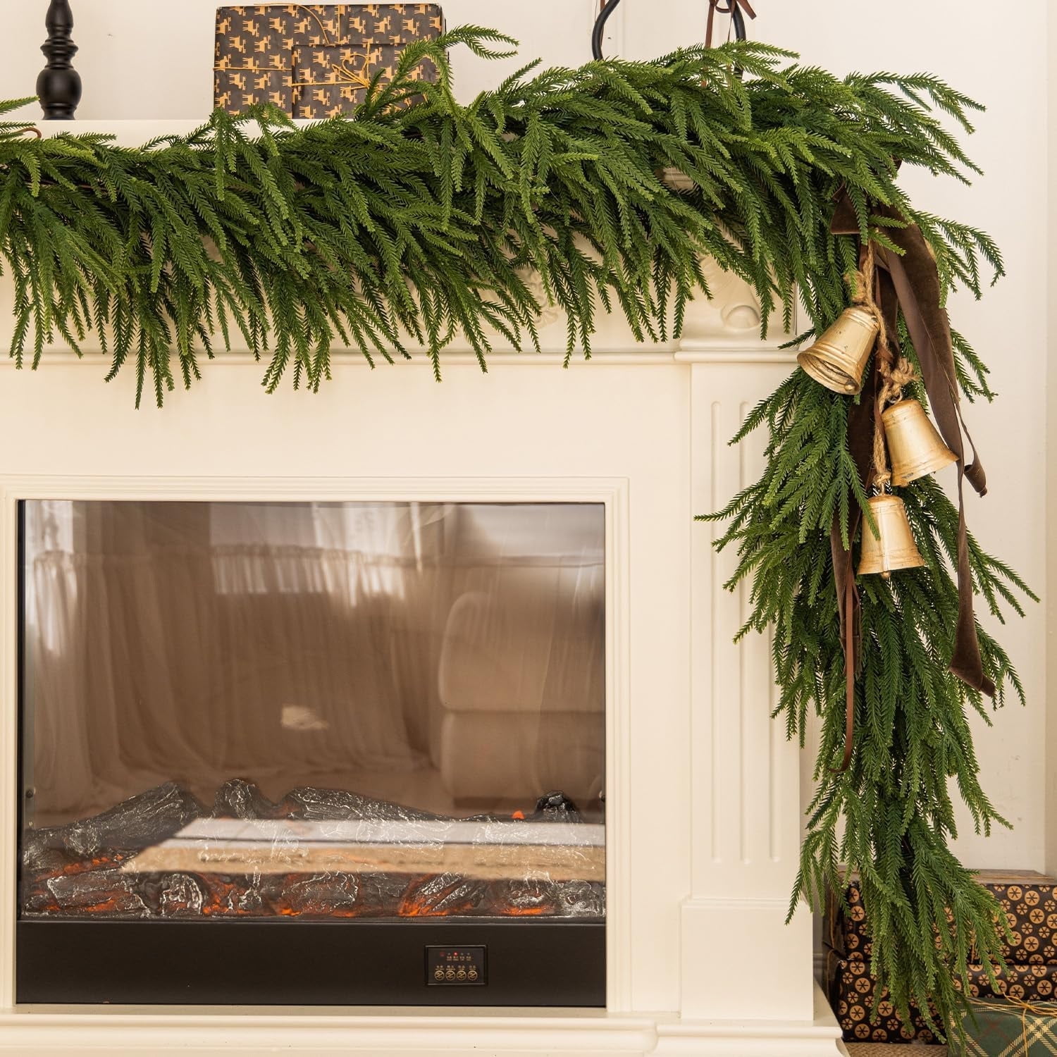 6FT Artificial Norfolk Pine Garland for Indoor and Outdoor Winter Decor