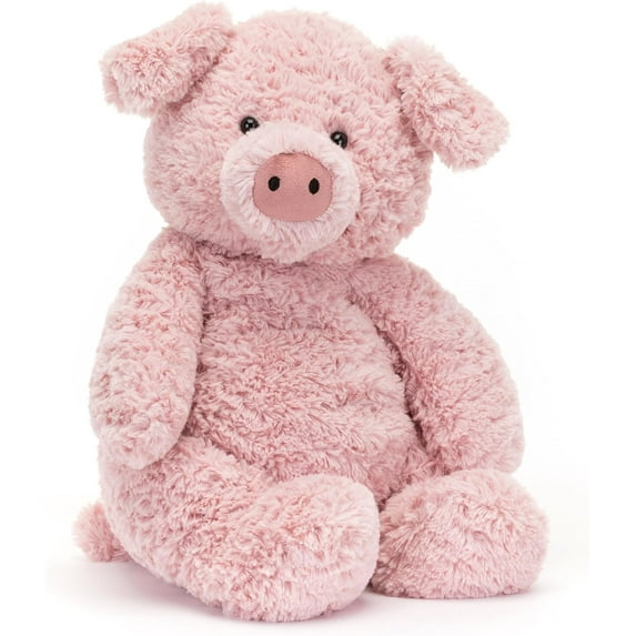 Pink Pig Stuffed Animal, Huge 9.84 inches | Farmyard Plush Toy | Classic Children's Gift