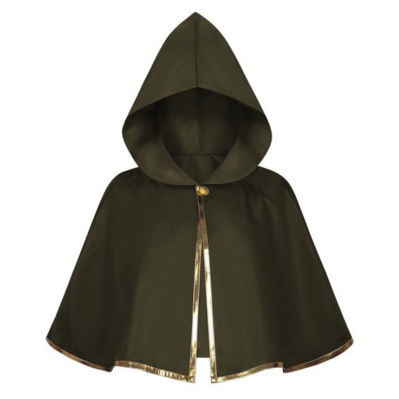 Huchen Renaissance Medieval Hooded Cape Adult Polyester Cloak Halloween Party Victorian Capelet for Adults (Green)