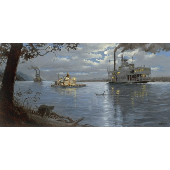 Huckleberry Finn by Andy Thomas - Canvas Giclee Limited Edition Signed & Numbered 195 24x48 - Large Format Art - 1 Unit per pack