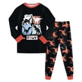 thumbnail image 1 of Hudaneo Baby Boy Clothes 8Y 9Y Infant Baby Boys Long Sleeve Cartoon Print Tops Pants Sleepwear 2 Piece Set, Orange 8-9 Years, 1 of 7