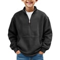 thumbnail image 1 of Hudaneo Back to School Boys Long Sleeve Waffle Knit Quarter Zip Sweater, 3-14 Years, 1 of 4