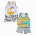 thumbnail image 1 of Hudaneo Boy Clothes Toddler Baby Boys 4 PCS Summer Outfits Sleeveless Cotton Dinosaur T-Shirt Shorts Set, 3 Months-6T, 1 of 6