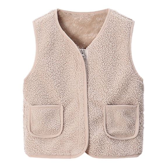 Hudaneo Boys Girls Toddler Fleece Vest Zippered Sleeveless Warm Waistcoat Outerwear, 12M-8Y