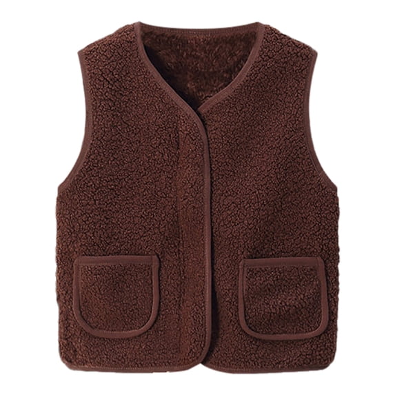 Hudaneo Boys Girls Toddler Fleece Vest Zippered Sleeveless Warm Waistcoat Outerwear, 12M-8Y