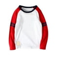 thumbnail image 1 of Hudaneo Boys Striped Sleeve Raglan Tee Cotton Long Sleeve Crewneck Shirt for Boys, 4-13 Years, 1 of 3