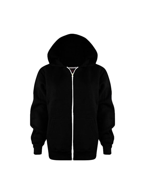 Boys Zip Up Oversized Hoodie Sweatshirt Jacket with Pocket for School Sports, 4-14 Years
