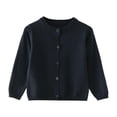 thumbnail image 1 of Hudaneo Girls Cardigan Sweater Long Sleeve Crewneck Knit Button Down Uniform Cotton, 6M-8Y, 1 of 4