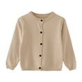 thumbnail image 1 of Hudaneo Girls Cardigan Sweater Long Sleeve Crewneck Knit Button Down Uniform Cotton, 6M-8Y, 1 of 4