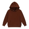 thumbnail image 1 of Hudaneo Girls Oversized Relaxed Fit Hoodie Long Sleeve Pullover Sweatshirt with Kangaroo Pocket School Lounge Style, Coffee 3-4 Years, 1 of 4