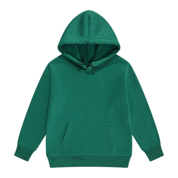 Hudaneo Girls Oversized Relaxed Fit Hoodie Long Sleeve Pullover Sweatshirt with Kangaroo Pocket School Lounge Style, Green 7-8 Years