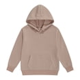 thumbnail image 1 of Hudaneo Girls Oversized Relaxed Fit Hoodie Long Sleeve Pullover Sweatshirt with Kangaroo Pocket School Lounge Style, Khaki 11-12 Years, 1 of 4