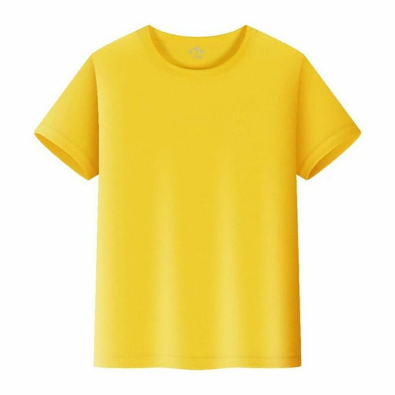 Hudaneo Kids Boys Youth Mesh Athletic Quick Dry T Shirts Short Sleeve Active Tops Size 2-14 Years, Yellow