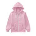 thumbnail image 1 of Hudaneo Kids Full Zip Hoodie Oversized Long Sleeve Jacket with Drawstring and Pocket, 3-11 Years, 1 of 5