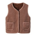 thumbnail image 1 of Hudaneo Kids Warm Fleece Vest Zip Up Sleeveless Sherpa Puffer Jacket for Winter, 12M-8Y, 1 of 3