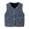 thumbnail image 1 of Hudaneo Kids Warm Fleece Vest Zip Up Sleeveless Sherpa Puffer Jacket for Winter, 12M-8Y, 1 of 3
