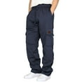 thumbnail image 1 of Hudaneo Men's Casual Cargo Pants Solid Casual Elastic Drawstring Cargo Pants Trousers with Multiple Pockets Baggy Straight Leg Sweatpants S-5XL, 1 of 5