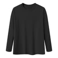 thumbnail image 1 of Hudaneo Men's Cotton Crew Neck Long Sleeve T Shirt Soft Breathable Basic Top, S-3XL, 1 of 9