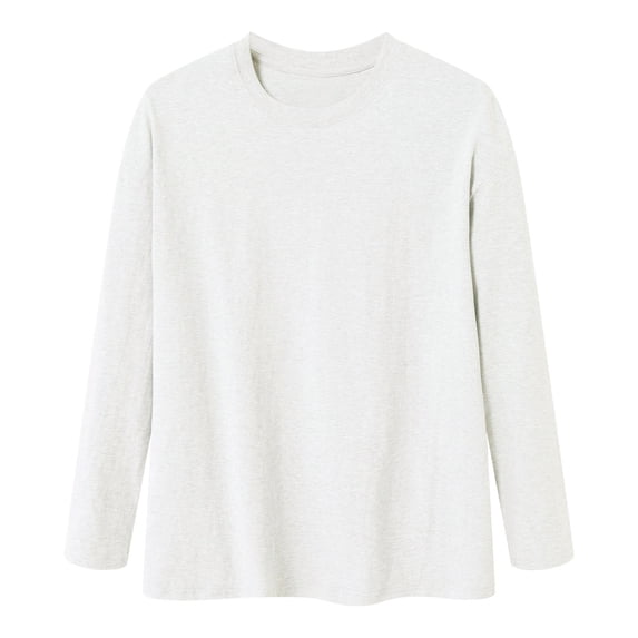 Hudaneo Mens Casual Long Sleeve Crew Neck T Shirt Cotton Basic Everyday Wear, S-3XL