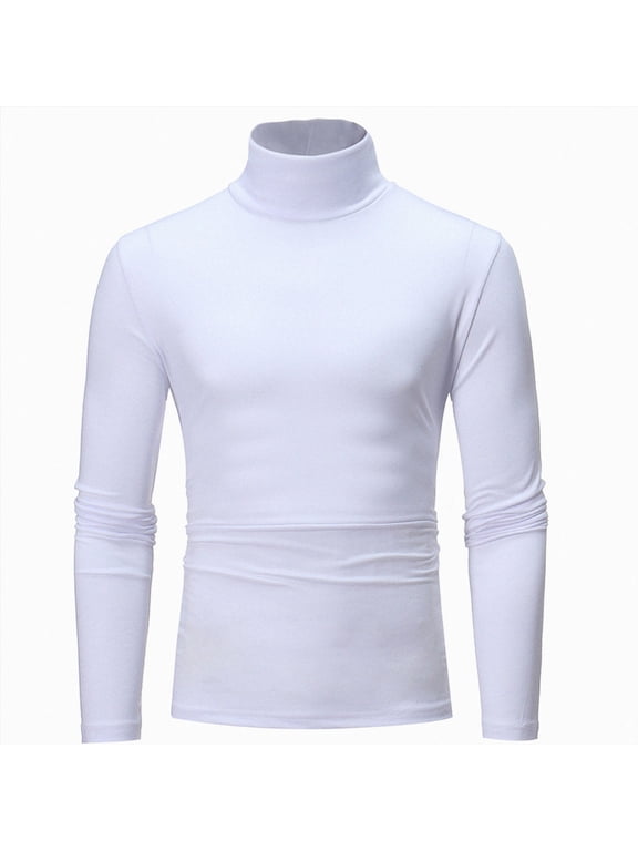 Mens Casual Turtleneck Shirt Long Sleeve Slim Fit Lightweight Knitted Base Layer, M-3XL