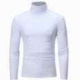 thumbnail image 1 of Hudaneo Mens Long Sleeve Turtleneck Knitted Shirt Slim Fit Basic Lightweight Pullover Top, M-3XL, 1 of 1