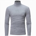 thumbnail image 1 of Hudaneo Mens Slim Fit Turtleneck Long Sleeve Knitted Lightweight Casual Basic Pullover Top, M-3XL, 1 of 1