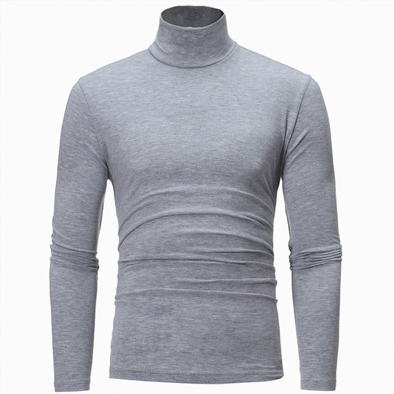 Hudaneo Mens Slim Fit Turtleneck Long Sleeve Knitted Lightweight Casual Basic Pullover Top, M-3XL