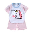 thumbnail image 1 of Hudaneo Toddler Boy Clothes Kids Cotton Outfits Elastic Waist Pockets Shorts Set 2 Piece Outfit, Light Pink 6-12M, 1 of 3