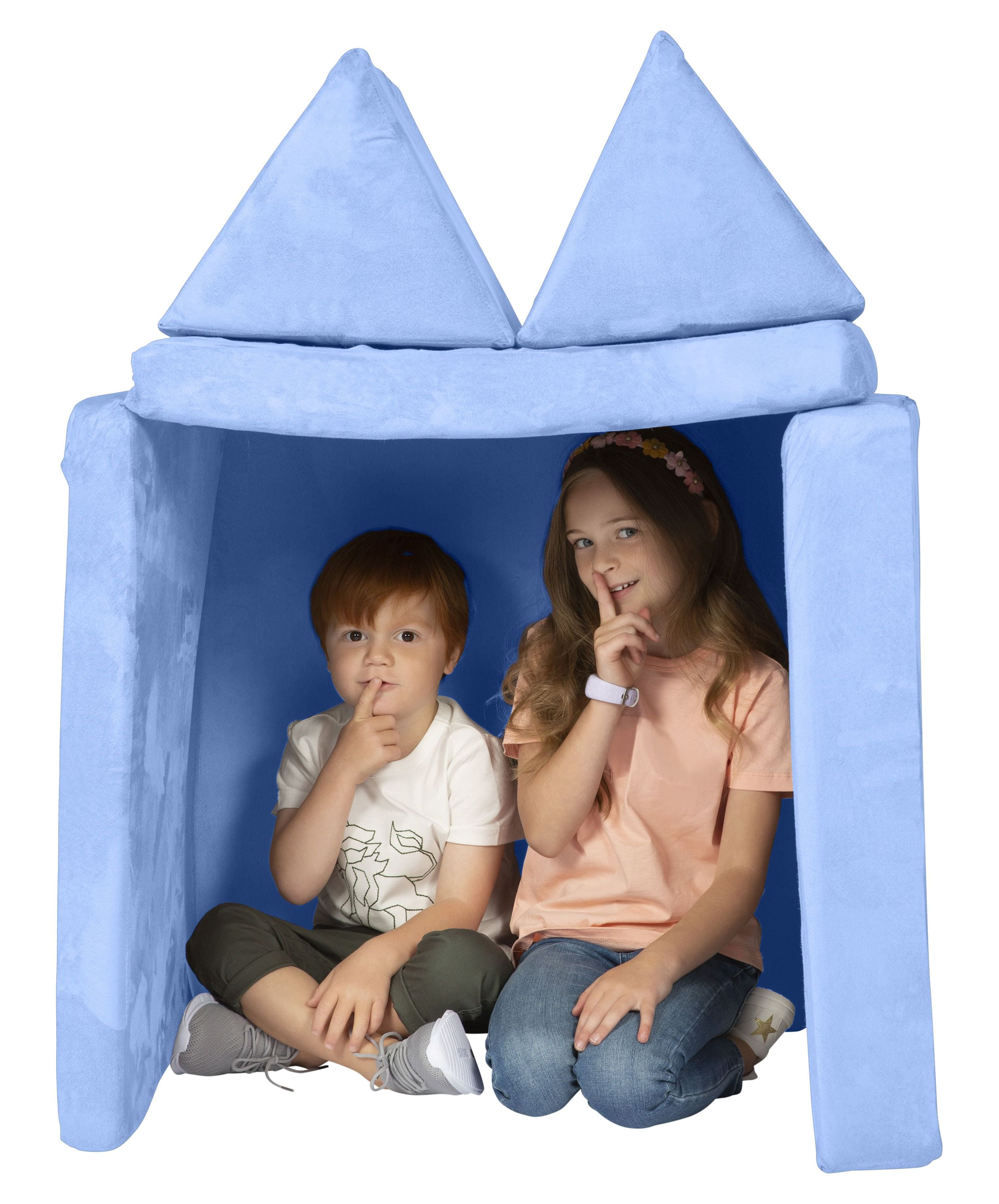 Huddle Customizable Kids Play Foam Couch, Blue