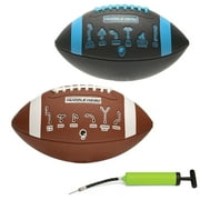 Huddle Hero Mini Football 2-Pack w/ Pump (Black/Green and Brown/White) (Black and Blue, Mini)